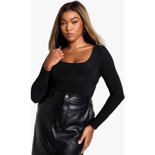 Grande Taille - Body Double Épaisseur À Col Rond - 44 - boohoo - Modalova