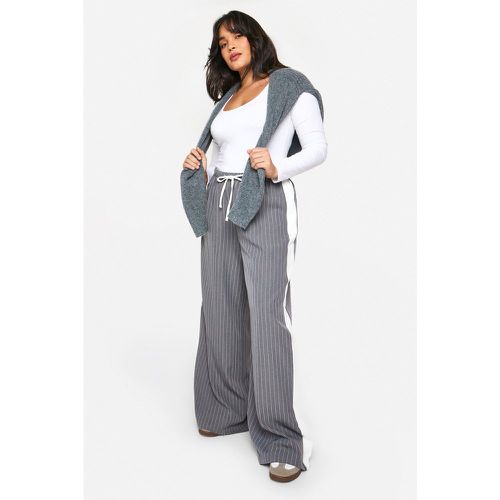 Grande Taille - Pantalon Large À Rayures Et Cordon De Serrage - 46 - boohoo - Modalova