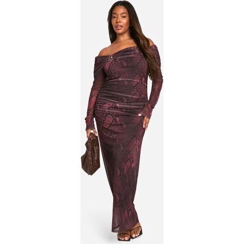 Grande Taille - Robe Mi-Longue Serpent À Col Bateau - 44 - boohoo - Modalova