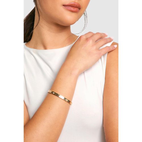 Bracelet Jonc À Pois Et Strass - One Size - boohoo - Modalova