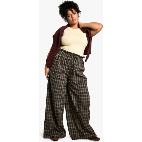 Grande Taille - Pantalon Large À Carreaux - 50 - boohoo - Modalova