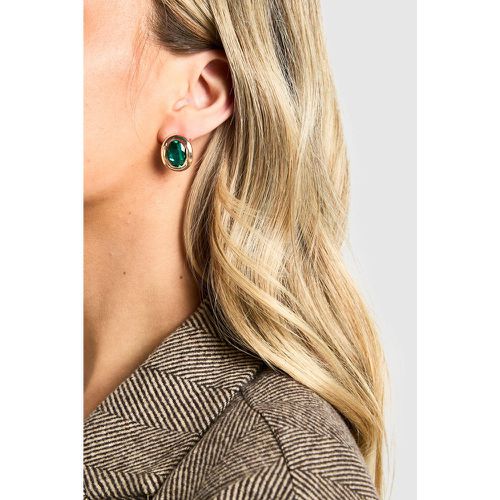 Boucles D'Oreilles À Détail En Pierre Fantaisie - One Size - boohoo - Modalova