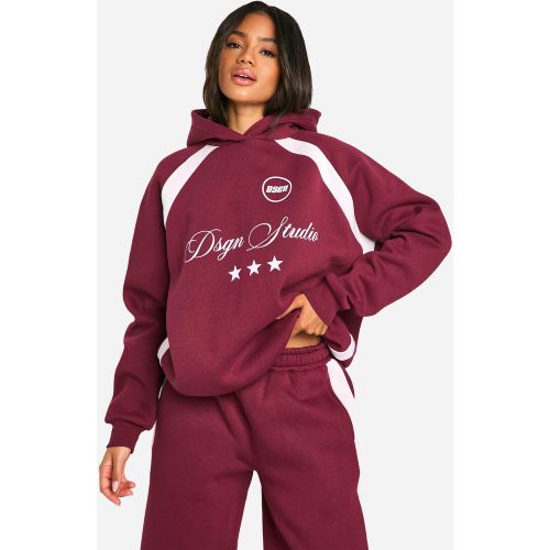 Sweat À Capuche Oversize Color Block À Slogan - S - boohoo - Modalova