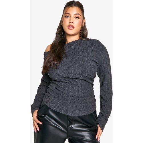 Grande Taille - Top Texturé À Col Asymétrique - 46 - boohoo - Modalova