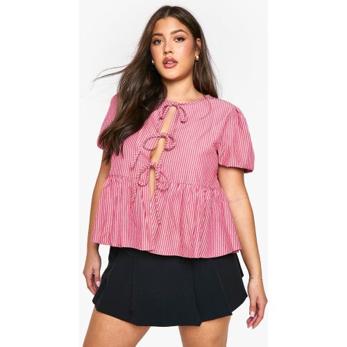 Grande Taille - Top Rayé À Volants - 44 - boohoo - Modalova