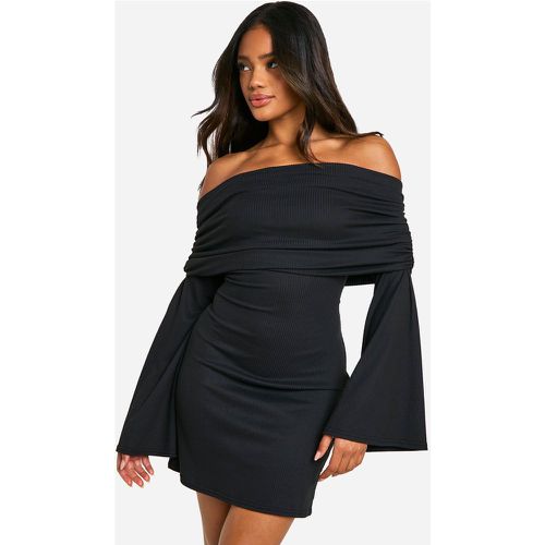 Robe Courte Côtelée À Col Bateau - 40 - boohoo - Modalova