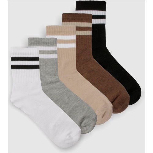 Lot De 5 Paires De Chaussettes À Rayures - One Size - boohoo - Modalova