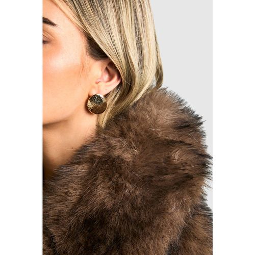 Boucles D'Oreilles Oversize Texturées - One Size - boohoo - Modalova