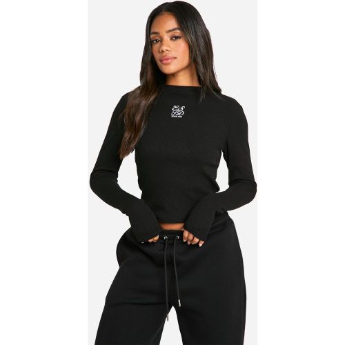 Top À Manches Longues Et Broderie - 40 - boohoo - Modalova