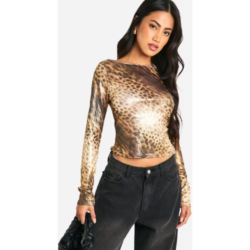 Top À Col Ouvert Et Paillettes - 34 - boohoo - Modalova