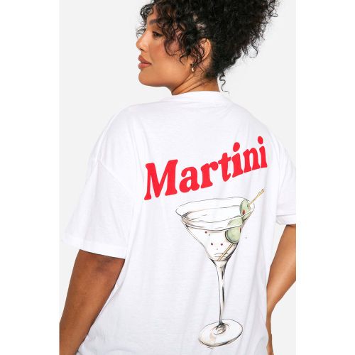 Grande Taille - T-Shirt Oversize À Imprimé Martini - 44 - boohoo - Modalova