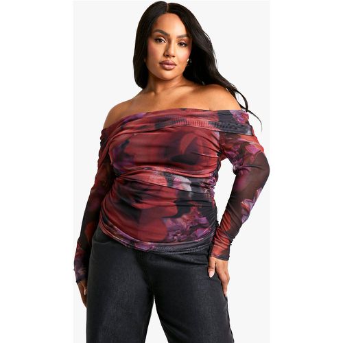 Grande Taille - Top En Mesh À Col Bateau - 44 - boohoo - Modalova