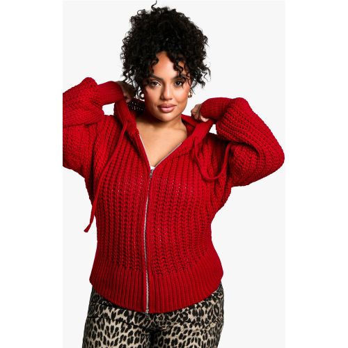 Grande Taille - Sweat À Capuche Oversize En Maille Épaisse - 44 - boohoo - Modalova