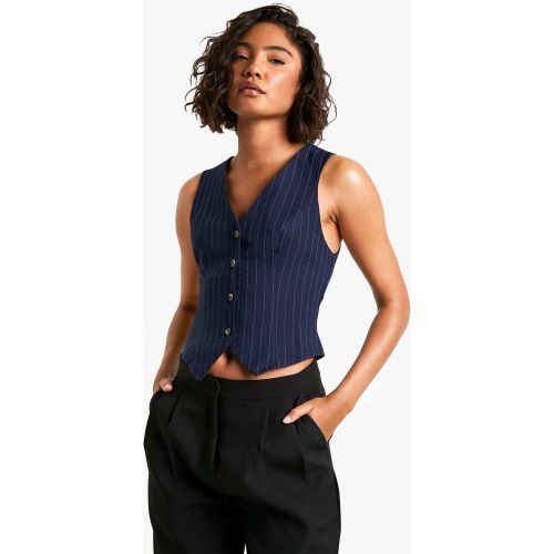 Tall" - Gilet De Costume À Rayures Fines - 36 - boohoo - Modalova
