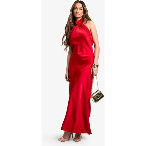 Robe Longue Satinée Drapée - 38 - boohoo - Modalova