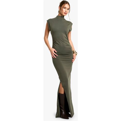Robe Mi-Longue Froncée À Col Montant - 36 - boohoo - Modalova