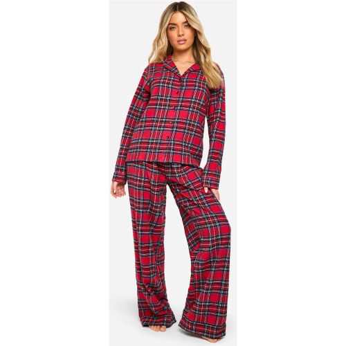Ensemble De Pyjama À Carreaux Avec Chemise Et Pantalon - 42 - boohoo - Modalova
