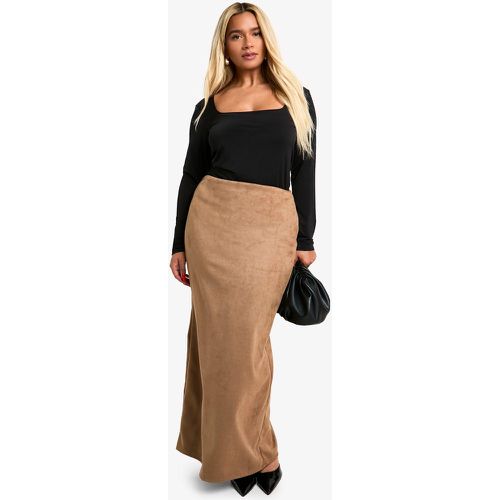 Grande Taille - Jupe Longue En Faux Daim - 46 - boohoo - Modalova