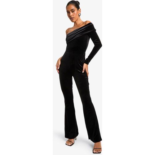 Combinaison Asymétrique En Velours À Col Bateau - 36 - boohoo - Modalova