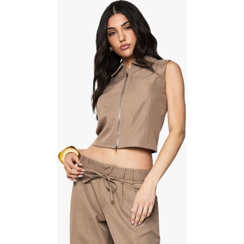 Gilet De Costume Zippé Sans Manches - 36 - boohoo - Modalova