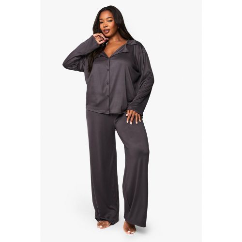 Grande Taille - Ensemble De Pyjama Basique Avec Chemise Et Pantalon - 44 - boohoo - Modalova