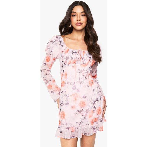 Robe Courte Fleurie En Mousseline De Soie - 36 - boohoo - Modalova