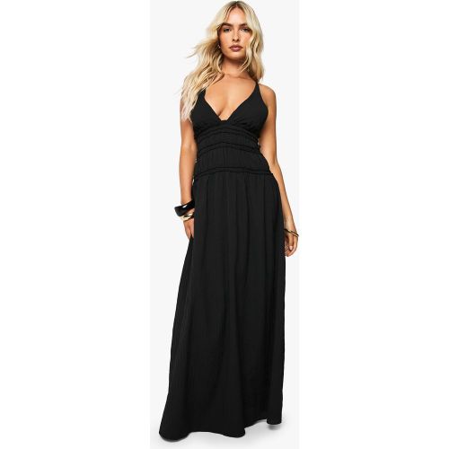 Robe Longue Froncée À Décolleté Plongeant - 36 - boohoo - Modalova