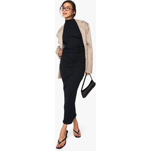 Robe Longue Côtelée À Col Montant - 36 - boohoo - Modalova