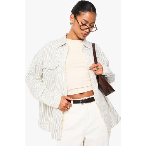 Chemise Oversize Utilitaire À Rayures - 34 - boohoo - Modalova