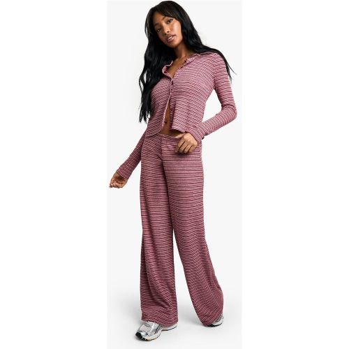 Pantalon Large À Rayures En Jersey - 40 - boohoo - Modalova