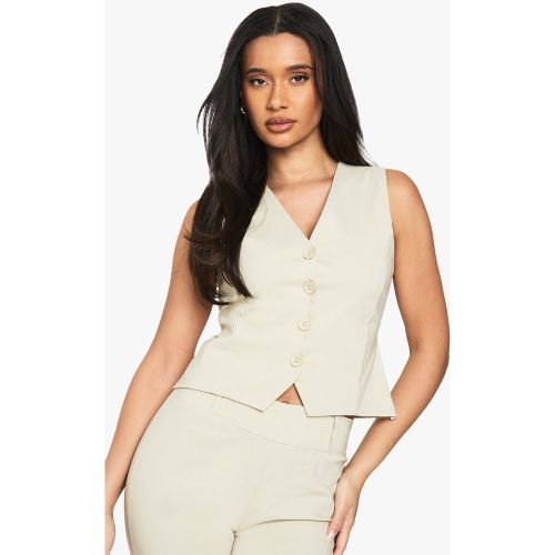 Gilet Cintré Sans Manches - Blanc Écru - 36, Blanc Écru - boohoo - Modalova
