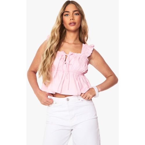 Top Péplum À Volants - 34 - boohoo - Modalova