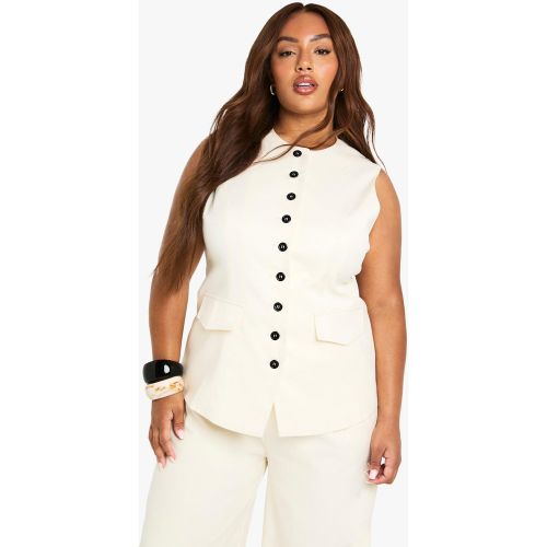 Grande Taille - Gilet De Costume Long Sans Manches - 44 - boohoo - Modalova