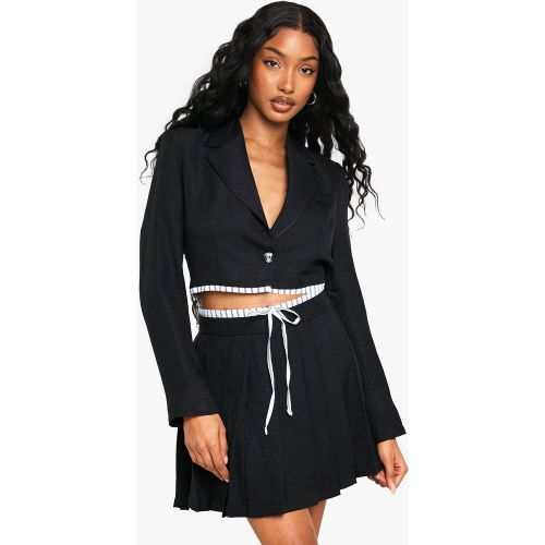 Mini-Jupe De Tailleur Plissée - 36 - boohoo - Modalova