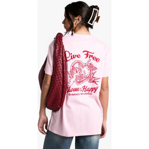 T-Shirt Oversize À Slogan Live Free - S - boohoo - Modalova