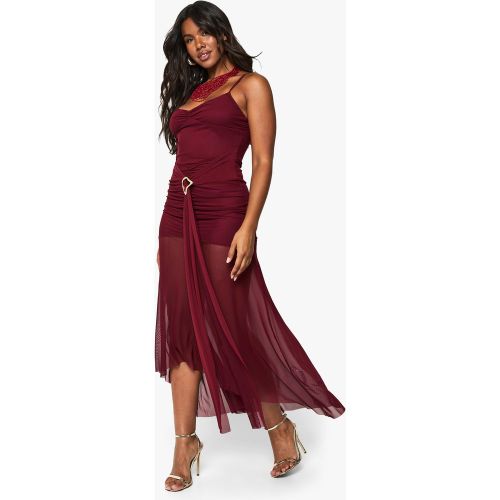 Robe Mi-Longue Froncée En Mesh - 36 - boohoo - Modalova