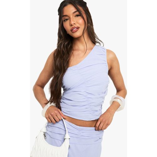 Crop Top Froncé En Mousseline De Soie - 34 - boohoo - Modalova