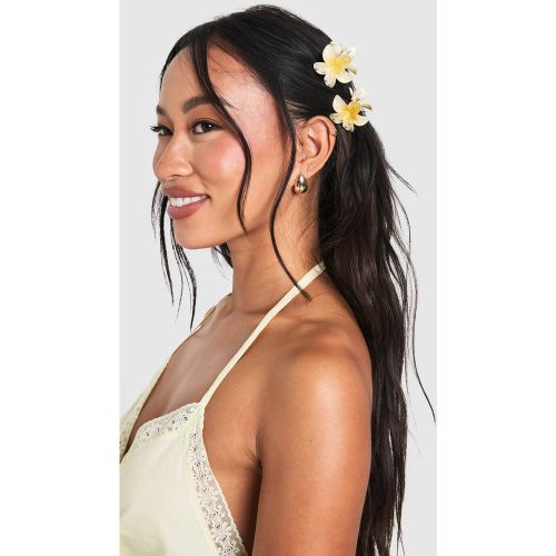 Lot De 2 Pinces À Cheveux Fleuries - One Size - boohoo - Modalova