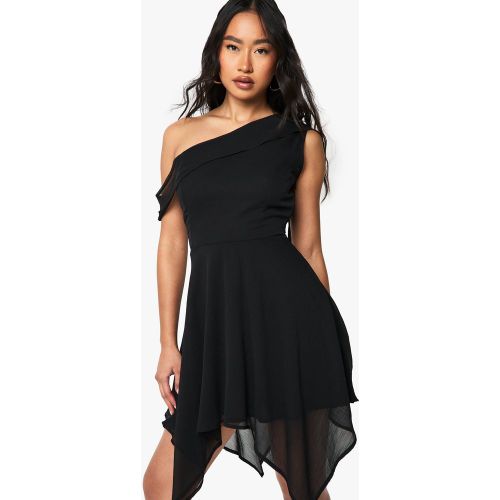 Robe Courte Asymétrique En Mousseline De Soie - 36 - boohoo - Modalova