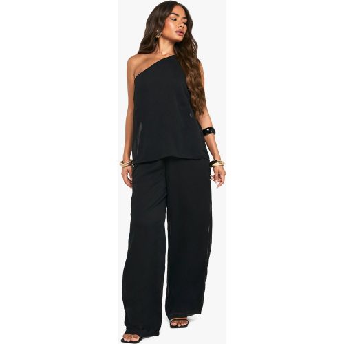 Combinaison Large Texturée En Mousseline De Soie - 36 - boohoo - Modalova
