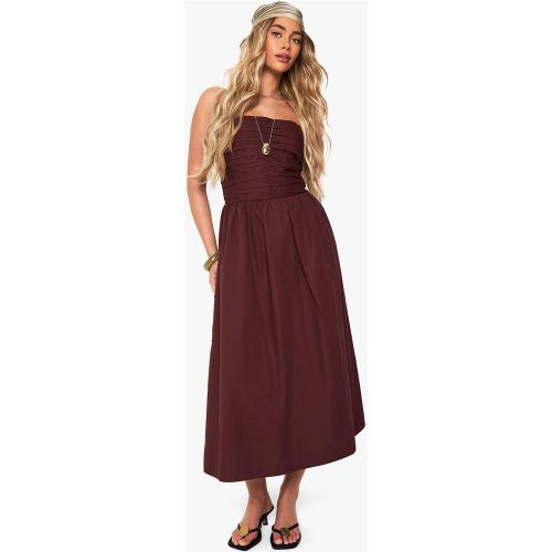 Robe Mi-Longue Froncée En Coton - 36 - boohoo - Modalova