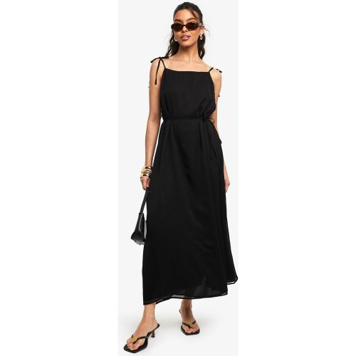 Robe Longue Nouée En Mousseline De Soie - 36 - boohoo - Modalova