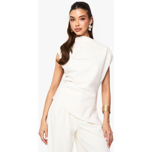 Blouse Asymétrique À Épaulettes - Blanc Écru - 34, Blanc Écru - boohoo - Modalova