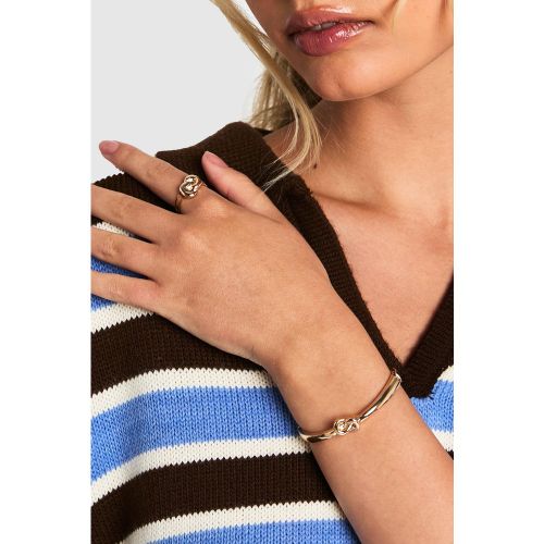 Lot De Bagues Nouées Et Bracelet Jonc - S/M - boohoo - Modalova