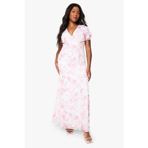 Grande Taille - Robe Mi-Longue Fleurie En Mesh - 44 - boohoo - Modalova