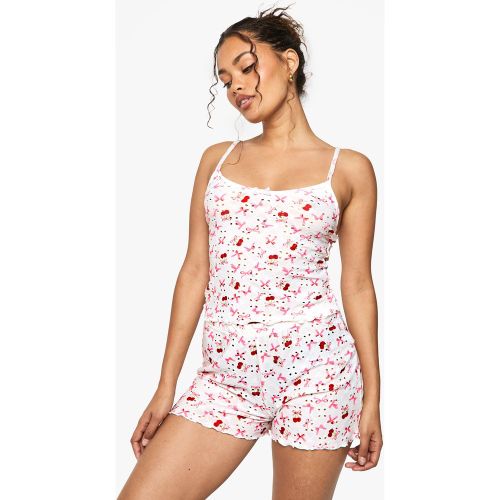 Ensemble De Pyjama À Broderie Avec Short Et Débardeur - 36 - boohoo - Modalova