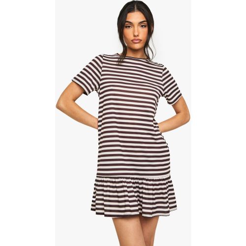 Robe Babydoll À Volants Et Rayures - 36 - boohoo - Modalova