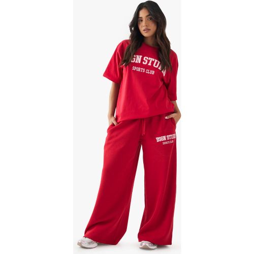 Petite" - Jogging Droit À Slogan - S - boohoo - Modalova