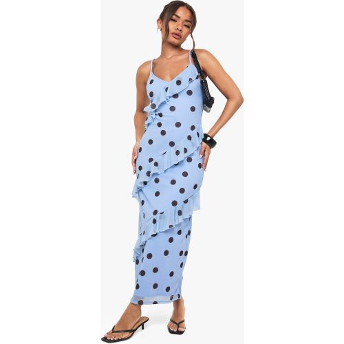 Robe Longue Volantée À Imprimé Pois - 36 - boohoo - Modalova