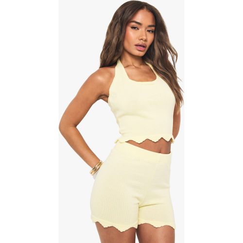 Top À Dos Nu En Maille Volumineuse Et Short - S - boohoo - Modalova